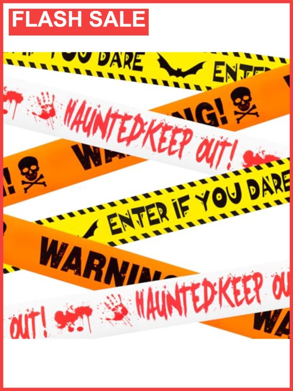 Halloween Caution Tape 3in x 90ft 3 Pack Polyethylene Decoration Indoor Outdoor